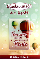Karte Rente GlüCkwunschkarte Rentenkarte Ruhestand GrußKarte KüHlschrankmagnet