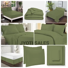 100% Cotton 1000 Thread Count Moss Solid Select Sheets OR Duvet Covers