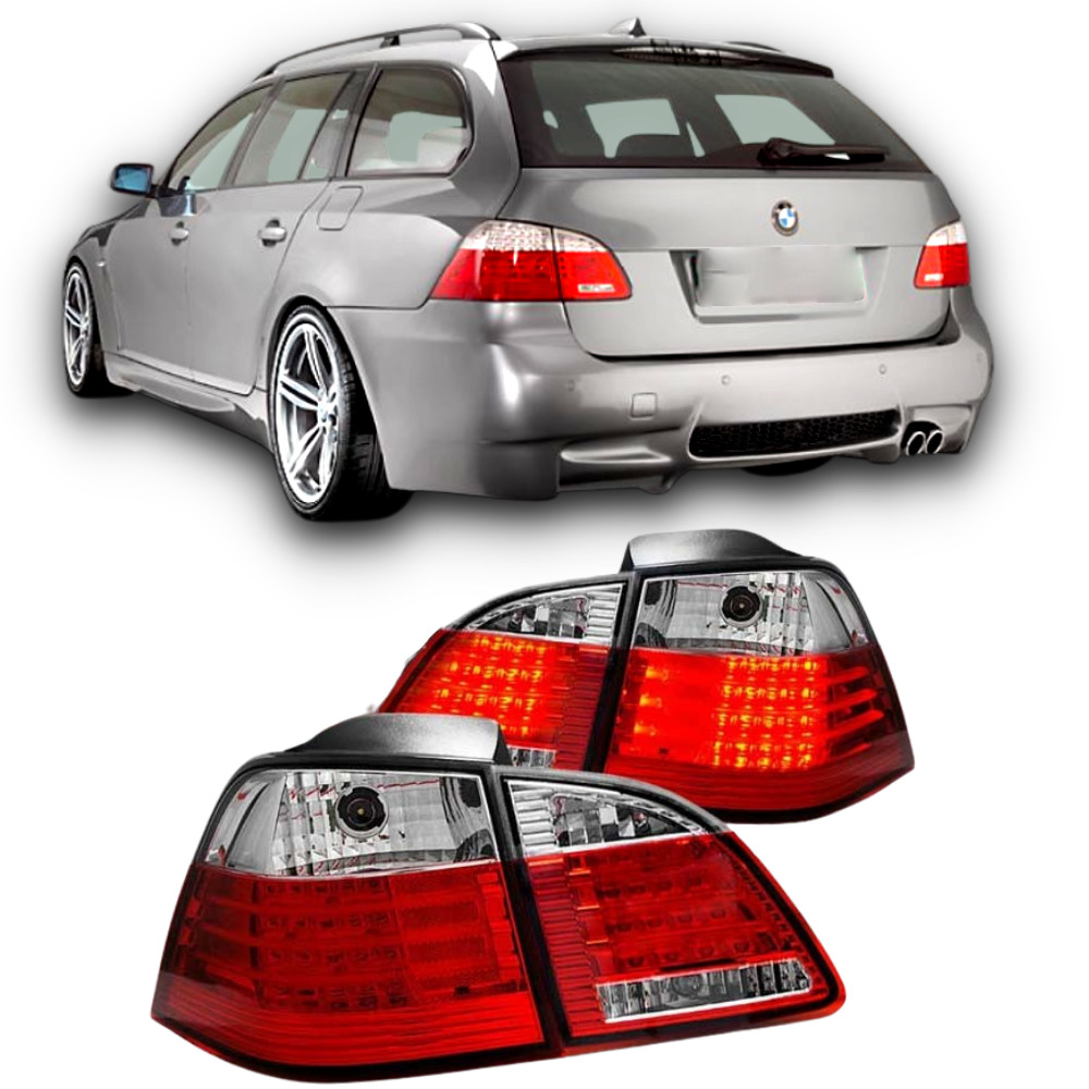 Feux arrières LED cristal rouge pour BMW Série 5 E61 Touring de vacances
