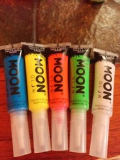 Moon Glow - Neon UV Face Paint Body Paint with Brush Applicator - 5 pcs