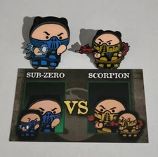 Bubu Dudu Mortal Kombat Sub-Zero & Scorpion Enamel Pin *EXCLUSIVE* High Quality!