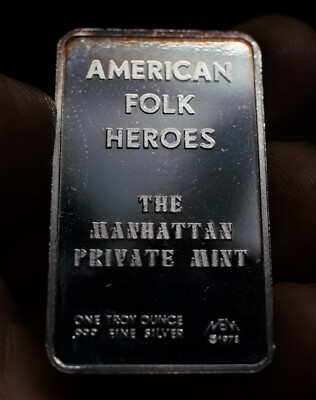 1973 BABE RUTH American Folk Heroes Manhattan Mint 999 1oz Silver