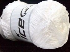 White Macrame Cord 21638 Ice Yarns Polyester 100gr 174yds Plain All White