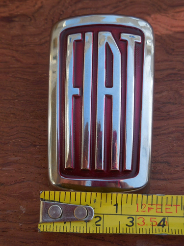 Original NOS Fiat part Front Badge FIAT 500/600 Metal Chrome #CB - Foto 6 di 6