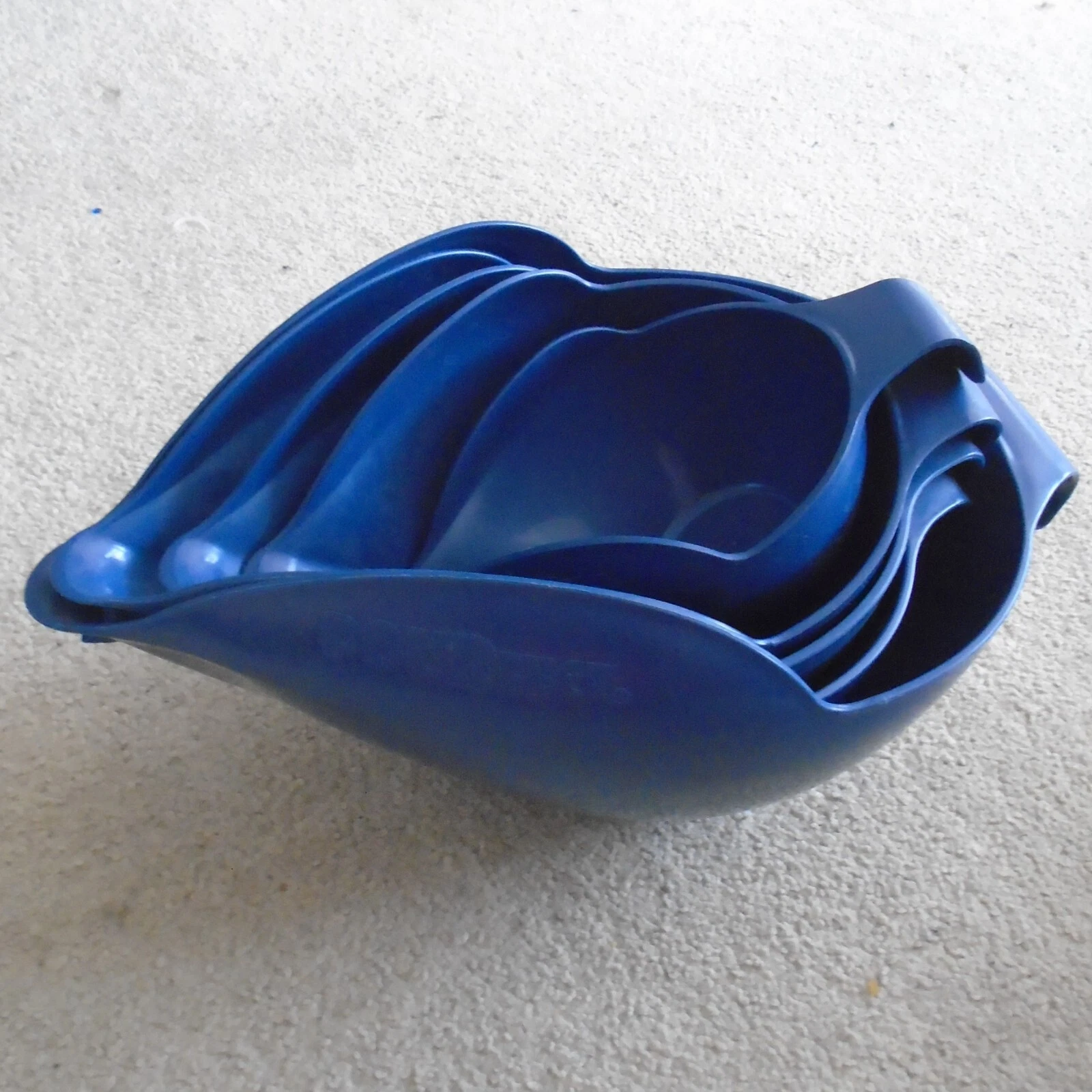 Pourfect Set of 5 Mixing Bowls Measuring Blue Plastic Bundle Free UK P+P