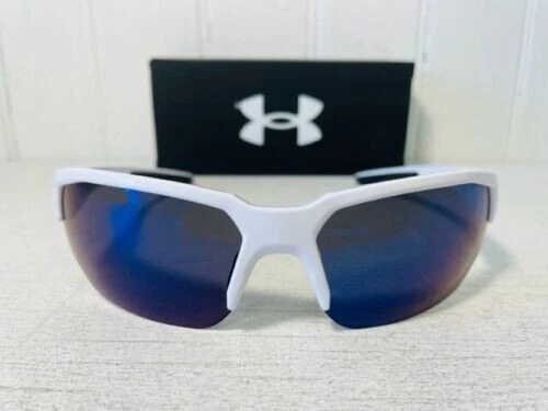 $100 Under Armour UA Blitzing Gafas de sol deportivas Blanco Azul Lentes Espejadas UA0012/S Foto 2 de 4