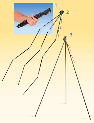 Zipshot Compact Ultra-light 44" Traveller Tripod for DSLR/DV/DC Spring Open Legs