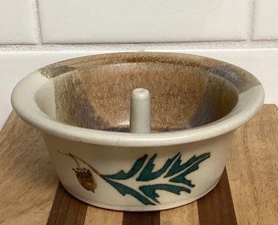 Stegall s Pottery Apple Baker Dish Acorn Oak Leaf Design Hand Thrown Signed