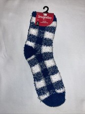 Snugadoo Socks Blue White Flannel Pattern