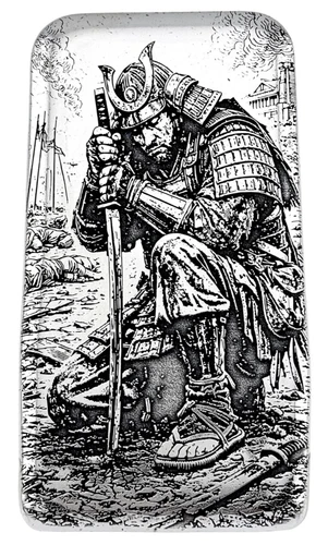 10 ozt 999 Fine Silver Art Bar - The Last Samurai - ADAMO TECHNE - Limited