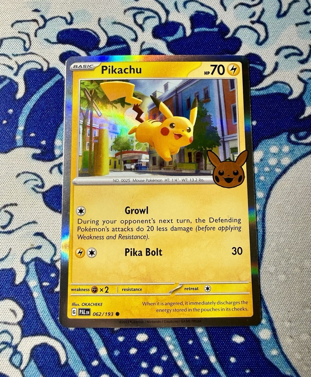 Pokémon Pikachu Stamped 062/193 Trick or Trade 2023 Rainbow Holo