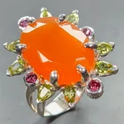 Gemstone 23 ct Natural Carnelian Ring 925 Sterling Silver Size 9 /R442706
