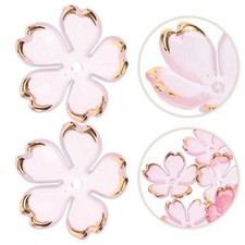 100 Pcs Cherry Blossom Acrylic Spacer Bead Caps Floral End Caps For Jewelry