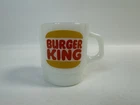 Vtg BURGER KING Fire King Anchor Hocking Milk Glass Coffee Mug Stackable Rare