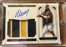 2019 Panini National Treasures Gold Rookie Patch Auto Ramon Laureano /25