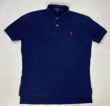 Polo Ralph Lauren Polo Shirt Men Classic Fit Medium Blue Pony Red Short Sleeve