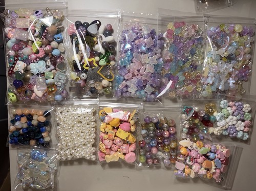 Acrylic Resin Plastic Beads Round Flower Heart Bow Multicolor Glossy Loose Jewe…