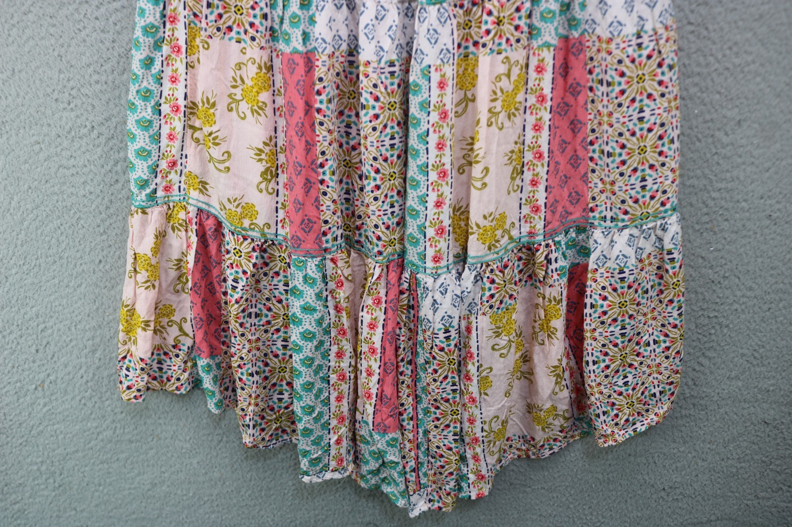 Democracy Patchwork Midi Skirt-Size Large-BOHO-Co… - image 11