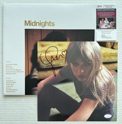 Taylor Swift Signed Midnights Mahogany Vinyl JSA COA ❤️ Folklore