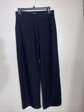 EILEEN FISHER WASHABLE FLEX PONTE WIDE LEG PANTS Petite Small Black