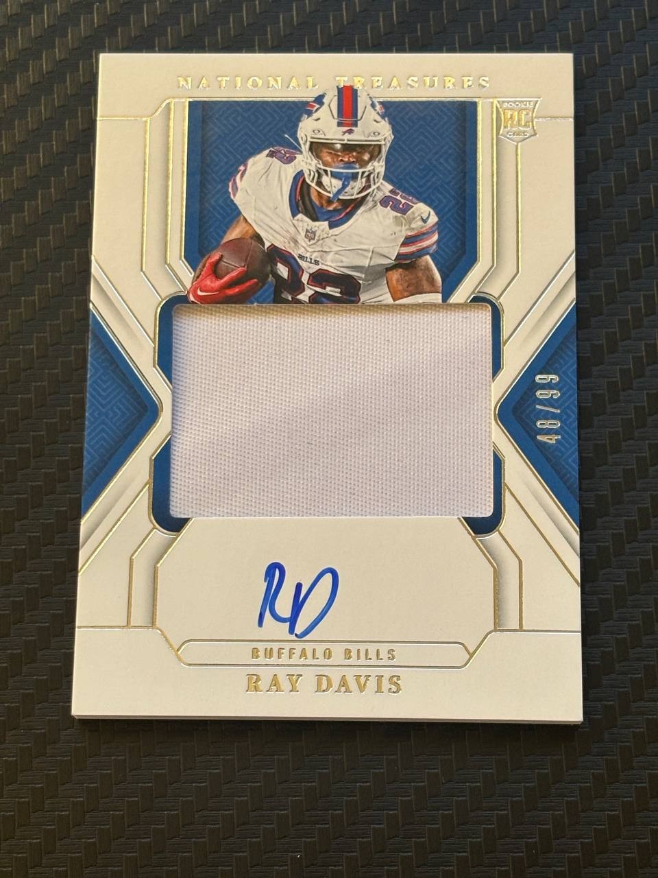 2024 Panini National Treasures Rookie Materials Signatures Ray Davis AUTO /99