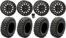 System 3 SB-6 15" Wheels Black (6+1) 32" Crawler XG Tires Kawasaki Mule Pro FXT