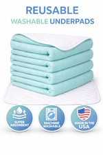 4 REUSABLE WASHABLE UNDERPADS BED PADS 34x36 HOSPITAL GRADE INCONTINENCE GREEN