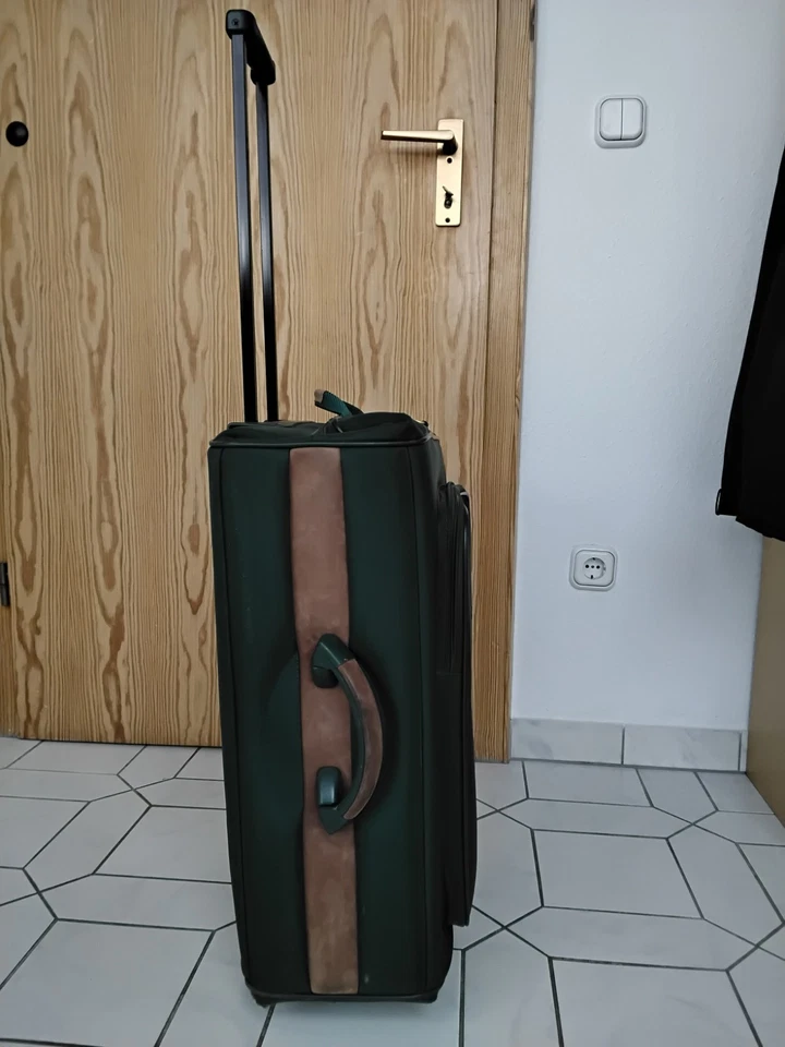 DELSEY KLEIDER TROLLEY  grün mit Leder - Bild 2 von 4