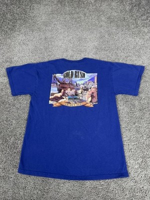 Sleeping Lady Brewing Shirt Mens Medium Blue Beer Gold Rush Alaska Graphic Tee