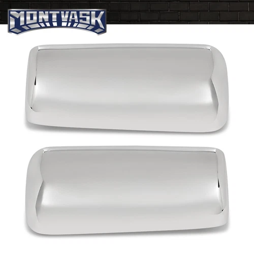 Fit For Peterbilt 579 Chrome Door Mirror Cover Cap Replacement Left+Right Side
