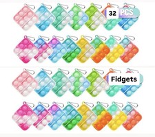Pop Fidget Toys Bulk Its Party Favors for Kids 32 Pack Mini Pop Keychains NEW