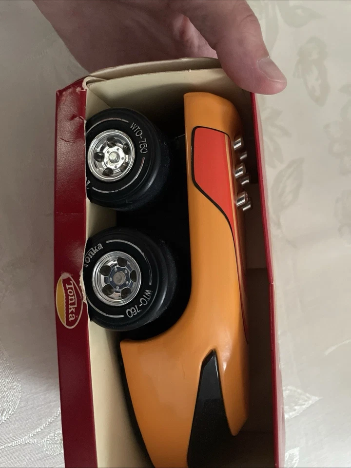 Vintage 1970’s Tonka WTO-760 Orange Scorchers Moon Rover Pressed Steel 6.5" Long - Image 4 of 4