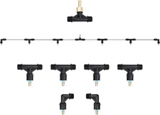 Metal 6-Nozzle Poly Boom Wand with 3/8" Brass Fitting, 7.5 Ft. ATV Sprayer Boom,