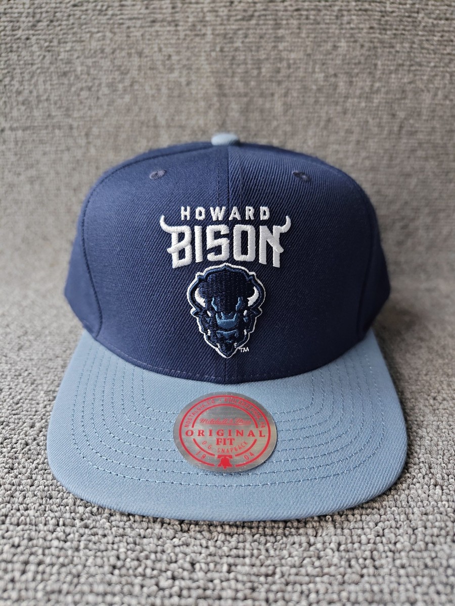 Mitchell & Ness Howard Bison NCAA Snapback Hat Navy Blue Light Blue Cap NWOT