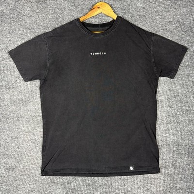 YoungLA T Shirt Mens Medium Black Minimal Logo Gym Fitness Streetwear