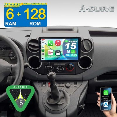 6+128GB Für Peugeot Partner 2008-2017 Carplay Android 15 Autoradio GPS Navi WIFI