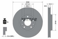 2X Textar Bremsscheibe 92195603 FüR Renault