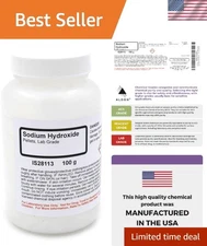 100g Lab Sodium Hydroxide Pellets - Safe Handling, Ideal for Chemical Reactions