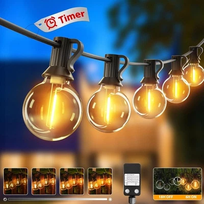 btfarm 36M/120FT Outdoor Festoon Lights Mains Powered【Timer & Dimmable】50+3