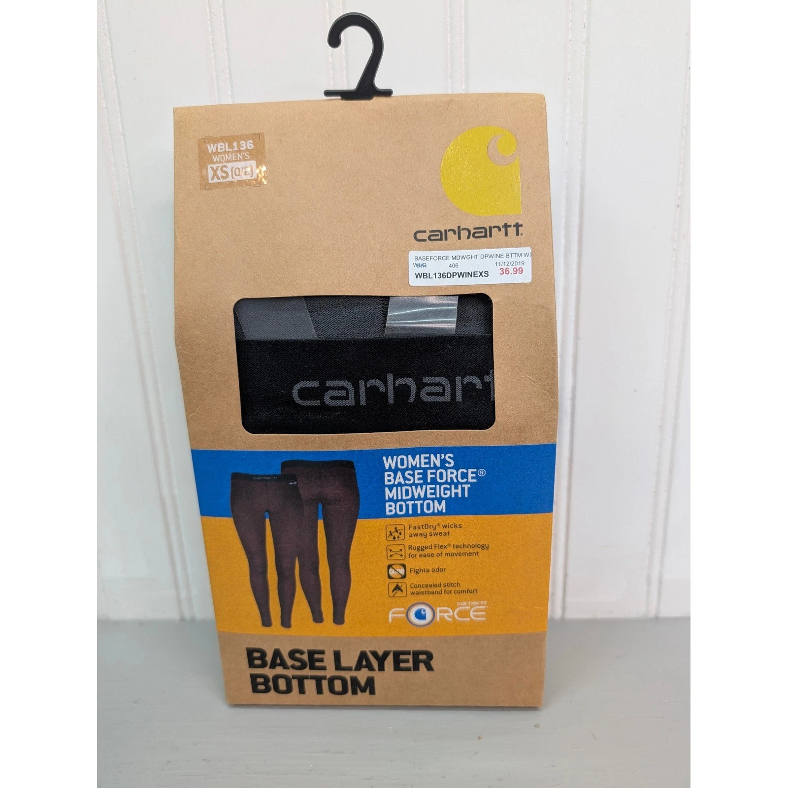 Carhartt Women's Base Force Midweight Bottom Layer XS (0/2) Black WBL136 NEW