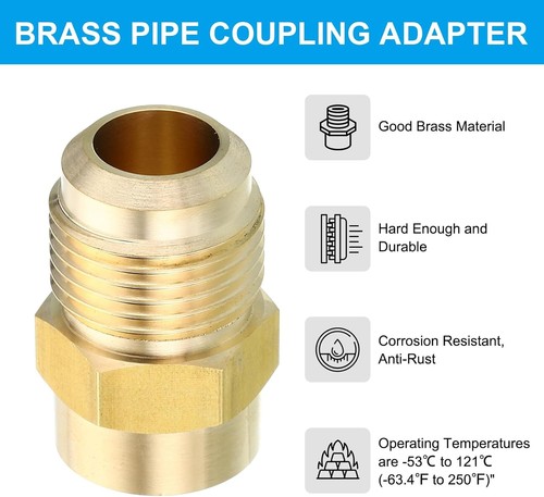Brass Flare Tube Fitting Coupling Adaptor  5/8 SAE Flare Male to 3/8 NPT Female