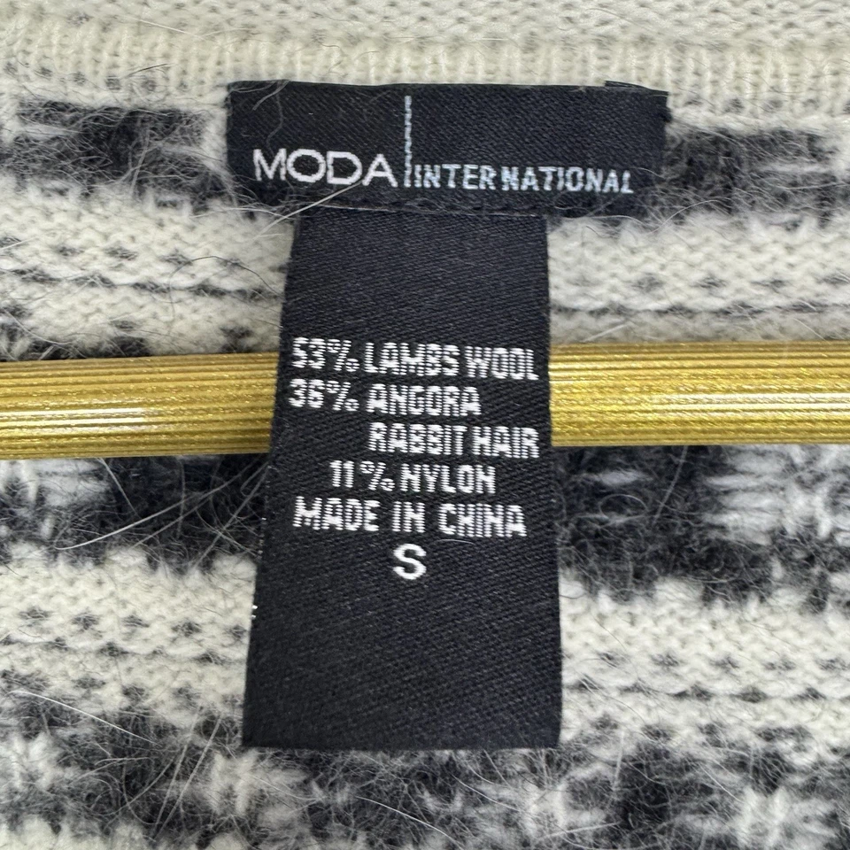 Vintage Moda Angora Wool Nordic Sweater Tunic Dress Size S Grunge Goth Y2K 90s - Image 4 of 4