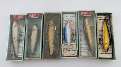 (6) Rapala Floating Minnows F-5 & F-7 Jerkbait Fishing Lures Lot of 6