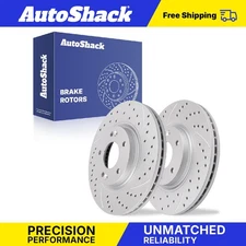 Front Drilled Slotted Brake Rotors Pair for Kia Sorento Hyundai Santa Fe