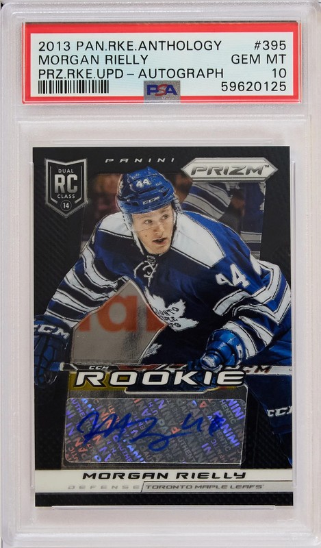2013 Panini Prizm #395 - Morgan Rielly Prizm Rookie Update Auto PSA 10