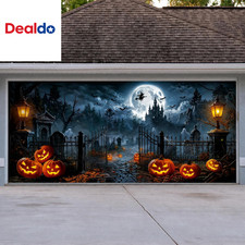 Halloween Garage Door Cover, 7' X 16' Haunted Castle Door Design