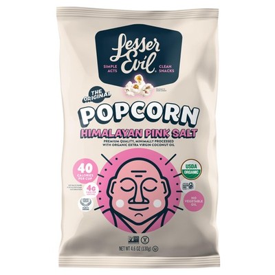 Lesser Evil Popcorn Buddha Himalayan Pink 5oz Non GMO Gluten Free Organic Snack
