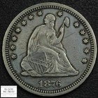 1876-CC Seated Liberty Quarter — photo from another recent sale