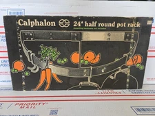 Calphalon 24" Half Round Pot Rack with Box MISSING HOOKS Wall Mount Black