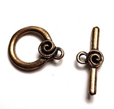 2 Sets Swirl Toggles Clasps Cast Fine Pewter